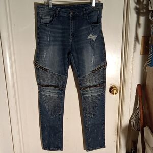 Men's Very Distressed Jeans Blue Size 36